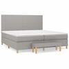 vidaXL Pat box spring cu saltea, gri deschis, 200x200 cm, textil