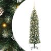 vidaXL Copac Artificial Slăb de Crăciun Verde și alb 120 cm