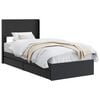 vidaXL Cadru de pat cu depozitare și tăblie Negru 90 x 190 cm