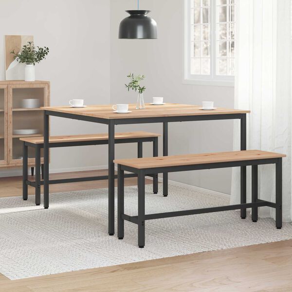 vidaXL Masă de dining natural 110 x 110 x 75 cm Lemn de pin masiv