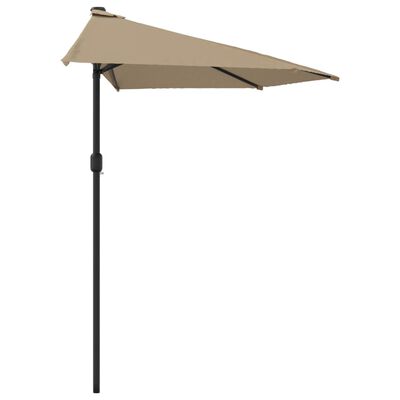 vidaXL Umbrelă de soare de balcon, tijă aluminiu gri taupe, 270x144 cm