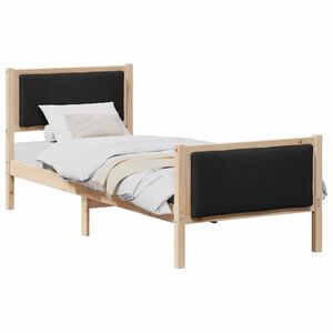 vidaXL Cadru de pat cu headboard Negru 75 x 190 cm țesătură