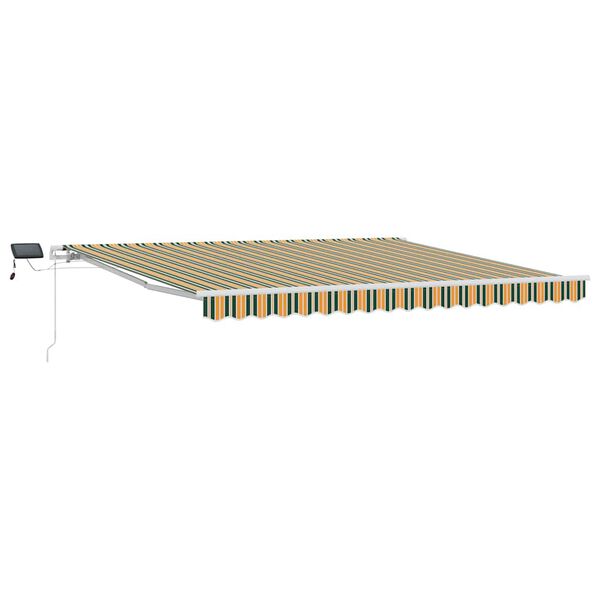 vidaXL Cortina Retractabilă Manual Verde și galben 400 &times; 300 cm