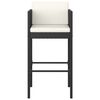 vidaXL Set mobilier bar de grădină cu perne, 3 piese, negru, poliratan