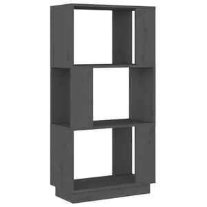 vidaXL Bibliotecă/Separator cameră, gri, 51x25x101 cm lemn masiv pin