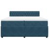 vidaXL Pat box spring cu saltea, albastru, 200x200 cm, catifea
