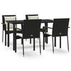 vidaXL Set mobilier de grădină cu perne, 5 piese, negru, poliratan
