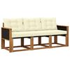 vidaXL Set de canapele de exterior cu pernă 3 pcs Natural și Crem