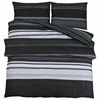 vidaXL Set cu husă de pilotă, dungi negre, 240x220 cm, bumbac