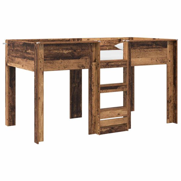 vidaXL Pat Etajat pentru Copii Lemn vechi 100 x 200 cm Lemn compozit