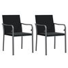 vidaXL Scaune de grădină cu perne 2 buc. negru 56x59x84 cm poliratan