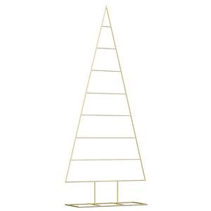 vidaXL Pom de Crăciun din metal Auriu 181 cm Oțel vopsit &icirc;n pulbere