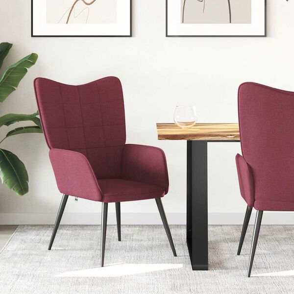 vidaXL Scaun de relaxare, roșu vin, material textil