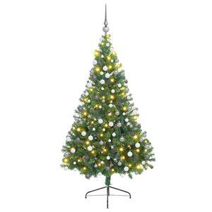vidaXL Pom de Crăciun artificial pre-iluminat Verde 180 cm PVC