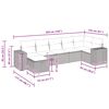 vidaXL Set canapele de grădină, 7 piese, cu perne, gri, poliratan