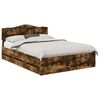 vidaXL Cadru de pat Stejar fumuriu 140 x 190 cm Lemn Ingineresc