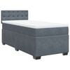 vidaXL Pat box spring cu saltea, gri &icirc;nchis, 90x190 cm, catifea