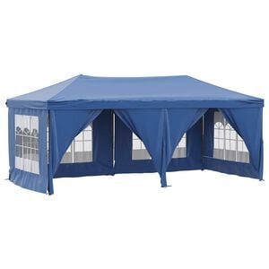vidaXL Cort pliabil pentru petrecere, pereți laterali, albastru, 3x6 m