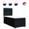 vidaXL Pat box spring cu saltea, negru, 80x200 cm, textil