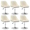 vidaXL Scaune de sufragerie pivotante 6 buc, crem, catifea