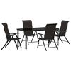 vidaXL Set de masă pentru grădină 5 pcs Cafea neagră