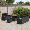 vidaXL Set de canapele pentru grădină 8 pcs Negru 80 x 80 x 71 cm