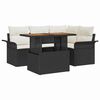 vidaXL Set de canapele pentru grădină 5 buc. negru și crem