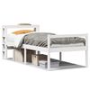 vidaXL Cadru de pat senior cu tăblie, alb, 75x190 cm, lemn masiv pin