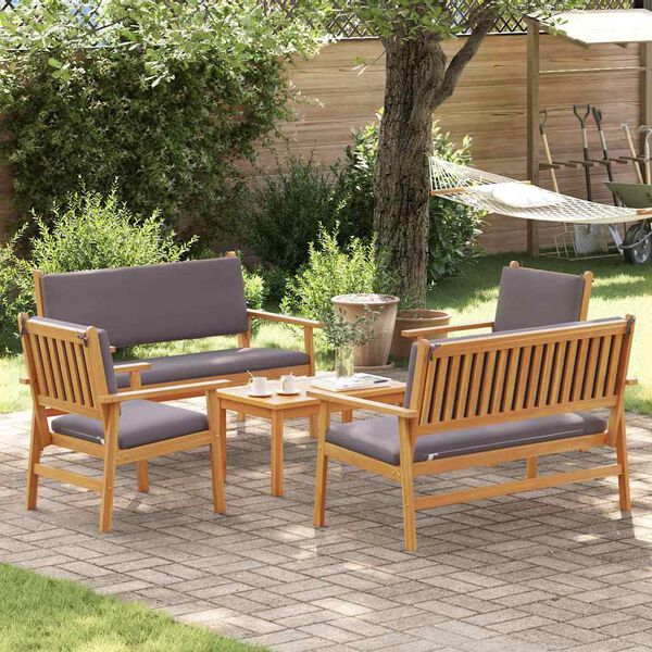 vidaXL Set de canapele pentru grădină 5 pcs Maro 75 x 45 x 38cm