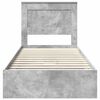 vidaXL Pat cu storage Gri din beton 90 x 200 cm Lemn compozit