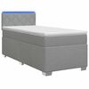 vidaXL Pat box spring cu saltea și LED Gri deschis Unic Țesătură