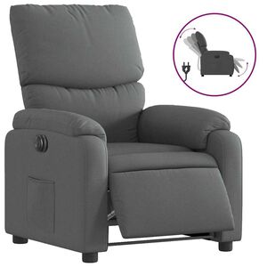 vidaXL Fotoliu rabatabil electric, gri &icirc;nchis, material textil
