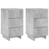 vidaXL Dulap de noapte 2 pcs Gri Beton 33,5 x 34,5 x 60 cm