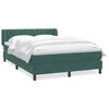 vidaXL Pat box spring cu saltea, verde &icirc;nchis, 160x210 cm, catifea