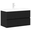 vidaXL Dulap pentru Chiuveta de Baie Stejar Negru 80 x 39 x 62 cm