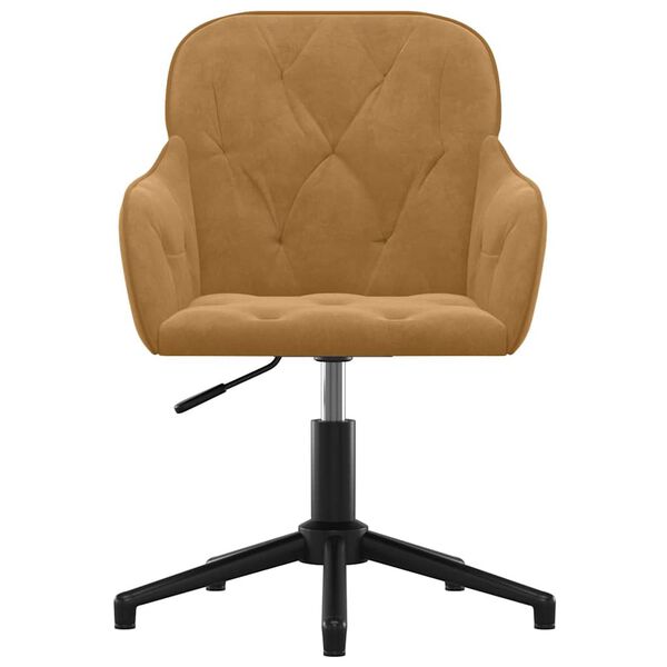vidaXL Scaun de birou pivotant, maro, catifea