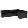 vidaXL Set mobilier de grădină cu perne, 9 piese, negru, poliratan
