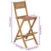 vidaXL Scaune de bar pliabile de exterior, 2 buc., lemn masiv de tec