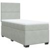 vidaXL Pat box spring cu saltea, gri deschis, 90x190 cm, catifea