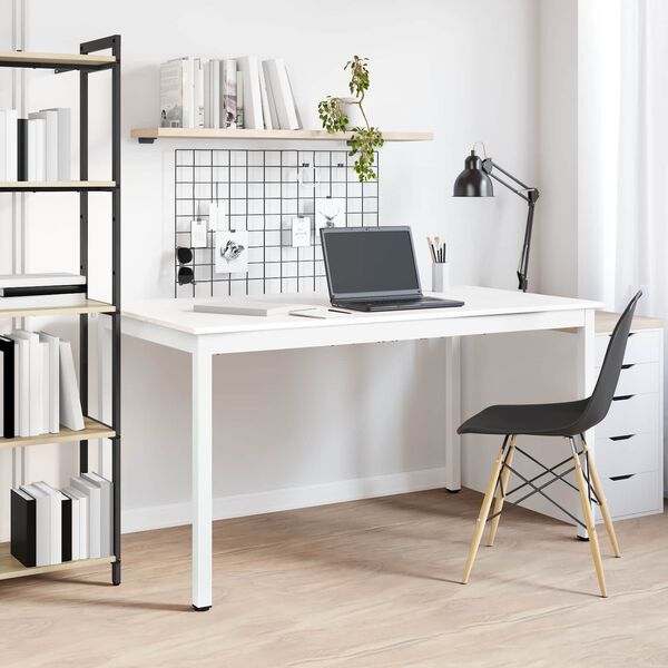 vidaXL Masă de dining Alb 140 x 80 x 75 cm Lemn de pin masiv