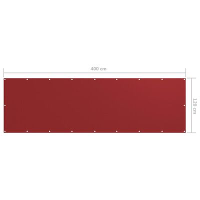 vidaXL Prelată balcon roșu 120x400 cm țesătură Oxford