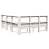 vidaXL Pat cu bibliotecă fără saltea, alb, 160x200 cm, lemn masiv pin