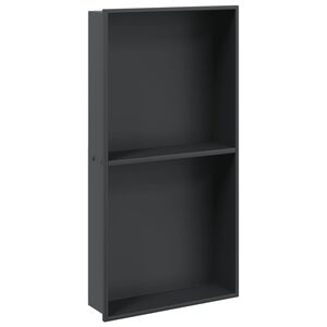 vidaXL Nișă de duș, negru mat, 32x62x9 cm, oțel inoxidabil