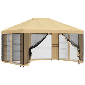 vidaXL Foișor de grădină cu pereți laterali 4 &times; 3 m Crem