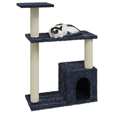 vidaXL Ansamblu pisici cu stâlpi din funie de sisal, gri închis, 70 cm