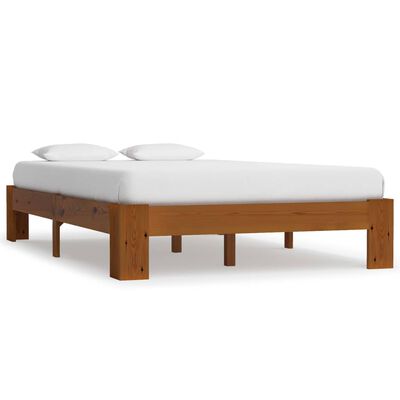 vidaXL Cadru de pat, maro deschis, 120 x 200 cm, lemn masiv de pin