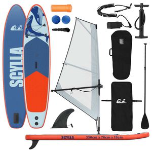 vidaXL Tablă SUP gonflabilă cu Vela SCYLLA 330 x 76 x 15 cm albastru