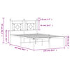 vidaXL Cadru de pat metalic cu tăblie, alb, 120x200 cm