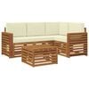 vidaXL Set de canapele de exterior 5 buc. Natural și Crem Poliester