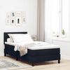 vidaXL Pat cu arcuri cu saltea cu headboard Negru 90 x 190 cm țesătură